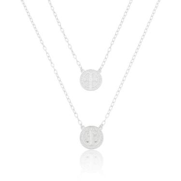 Imagem de Colar Escapulário São Bento Prata 925 - 60cm