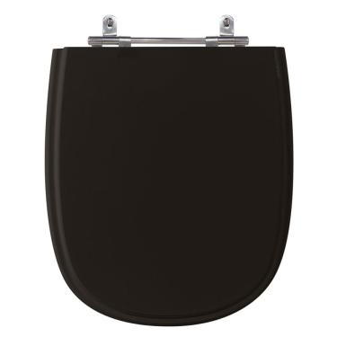 Imagem de Assento Sanitário Sabatini Preto Tampa para Vaso Icasa de Madeira Laqueada 