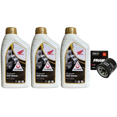 Imagem de Kit 3 Lts Óleo Motor Honda 10w30 + Filtro Óleo Fram Cb 500f 