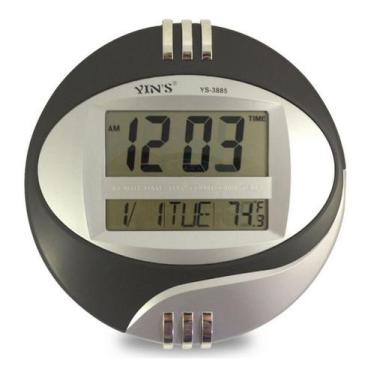 Imagem de Relógio De Parede Digital Redondo Com Termômetro Calendário - Yins