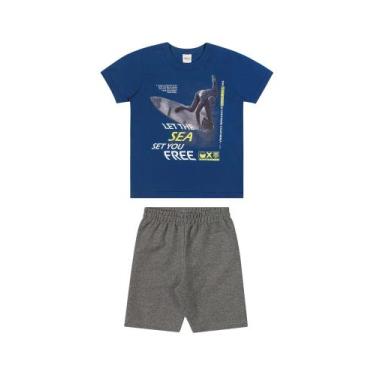 Imagem de Conjunto Infantil Menino Bermuda Camiseta Surf Praia Verão - Elian