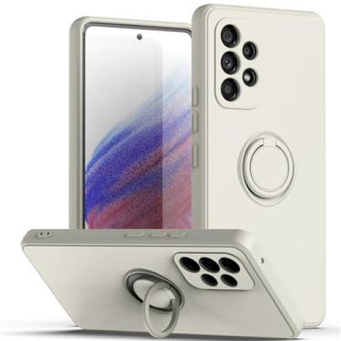 Imagem de Casos de suporte de anel para Samsung Galaxy A53 5G A52s A54 A51 A12 A71 A50 A32 4G A13 A52 A34 A14 A33 Capa de silicone líquido, branco, para A13 4G
