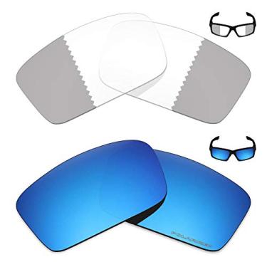 Imagem de 2 pares de lentes de reposição para óculos de sol Oakley Twitch da Mryok+ - cinza eclipse fotocromático/azul gelo