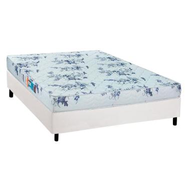 Imagem de  Cama Box Casal: Colchão Espuma Luckspuma D28 Celebrity + Base CRC Courano White(138x188)