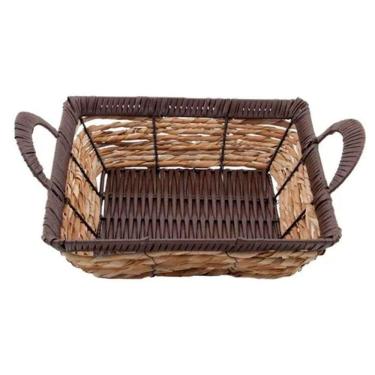 Imagem de Cesto Multiuso Porta Frutas Palha Fruteira Com Alça 32cm