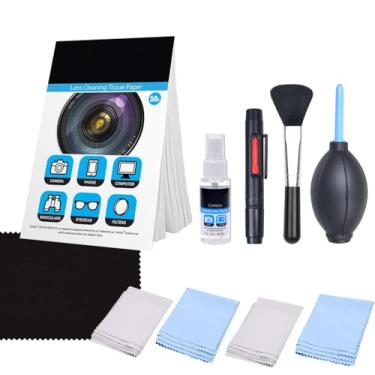 Imagem de Kit profissional de limpeza de câmera para câmeras DSLR (Canon, Nikon, Pentax, Sony) incluindo 1 caneta de limpeza de lente dupla face/1 frasco de fluido de limpeza de lentes ópticas/1 folheto com 50 folhas
