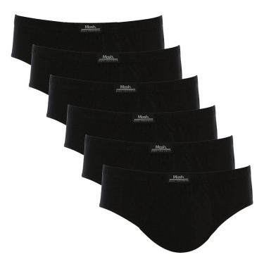 Imagem de Kit 6 Cuecas Slip Algodão Lisa Mash 074.58