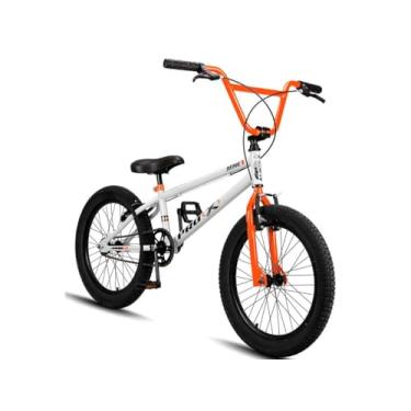 Imagem de Bicicleta Aro 20 BMX Infantil PRO X S1 FreeStyle VBrake,Branco Laranja