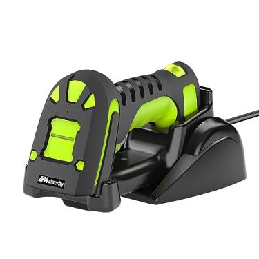 Imagem de Alacrity Scanner de código de barras industrial 2D atualizado com suporte de carregamento sem fio, distância de transmissão de 433 MHz sem fio e Bluetooth, leitor de código de barras 2 em 1, à prova