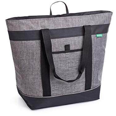 Imagem de Bolsa térmica jumbo (carvão) com isolamento térmico HD – O refrigerador macio e dobrável de alta qualidade é uma bolsa de compras isolada perfeita, bolsa de entrega de comida, bolsa de viagem, bolsa