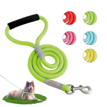 Imagem de ZOOLAND Coleira para cães de 1,5 m com alças acolchoadas confortáveis para cães pequenos, médios e grandes filhotes Laisse Pour Chien (pacote com 1) verde M)