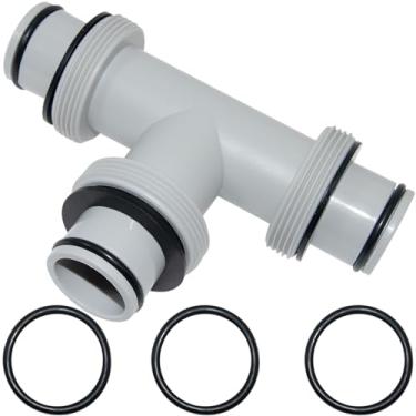 Imagem de Conector de mangueira de bomba de filtro, conector de mangueira de piscina de 3,8 cm a 3,8 cm, conector de mangueira de piscina com junta T para adaptador de mangueira de piscina e bombas de filtro
