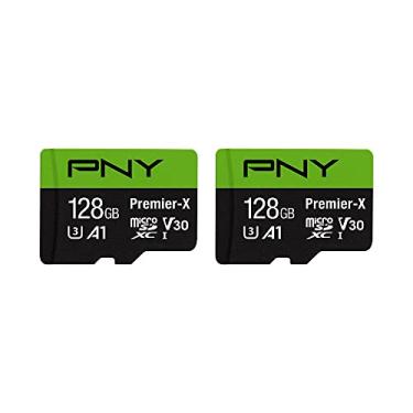 Imagem de PNY Cartão de memória 128GB Premier microSDXC Classe 10 U3 V30 A1 pacote com 2-100 MB/s, 4K UHD, Full HD, UHS-I, micro SD