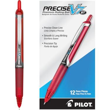 Imagem de Pilot Canetas esferográficas de tinta líquida recarregáveis e retráteis V7 RT, de ponta fina (0,7 mm), pacote com 12 - Ideal para escola, diário e escritórios