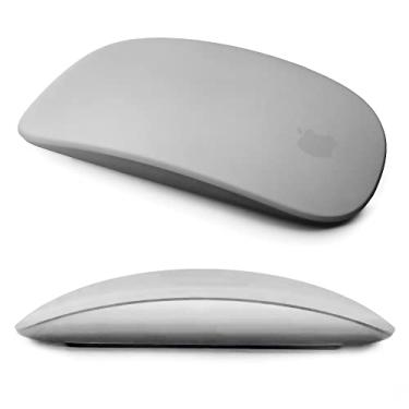 Imagem de IRAINSUN Capa de silicone para mouse para Apple Magic Mouse 1&2, à prova de quedas, à prova de poeira, capa ultrafina (preto)