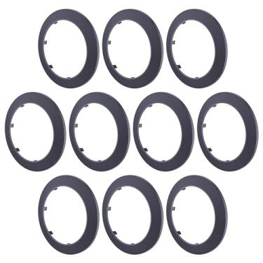 Imagem de FOCMKEAS 10 peças de decoração de tampa de tubo, serve para decoração de tubo de água de flange de plástico PP de 2,95" (75 mm), colar de tubo de proteção para decoração de tubo de parede, preto
