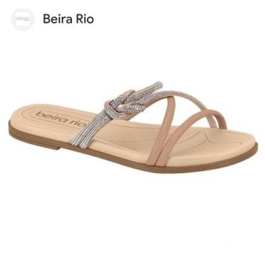 Imagem de Rasteirinha Beira Rio Feminina Nude/Strass 8507.112