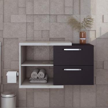 Imagem de Armario Gabinete Nexus 83 cm Snow/Preto Ônix