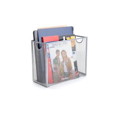 Imagem de Mind Reader Organizador de Arquivos, Armazenamento Vertical, Malha de Metal, Prata, 31 cm C x 14 cm L x 25 cm A