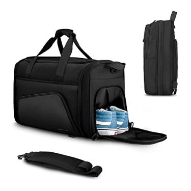 Imagem de MARK RYDEN Mochila de fim de semana dobrável de 38L com base antiderrapante e compartimento para sapatos, bolsa esportiva impermeável e resistente a rasgos, ideal para esportes, viagens e uso diário
