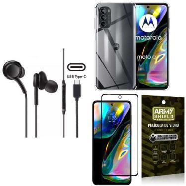 Imagem de Capinha Moto G82 + Fone de Ouvido Intra Auricular Preto + Película 3D 