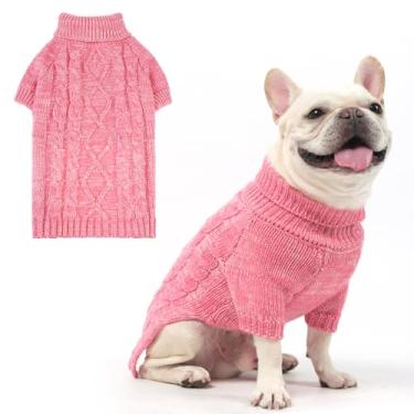 Imagem de KOOLTAIL Suéter de malha térmica para cães pequenos, médios e grandes, casaco de inverno para cachorrinho de tricô com gola rolê, roupas quentes, roupas de moletom para clima frio, pulôver de animal