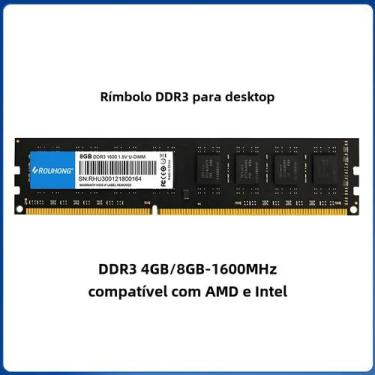 Imagem de Memória RAM DDR3 8GB/4GB - 1600MHz PC3 - 1.5V - 240-Pin DIMM para Desk