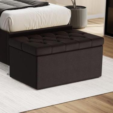 Imagem de Calçadeira Sagitarius 90 para Cama de Solteiro Couro Marrom Aradecor, 