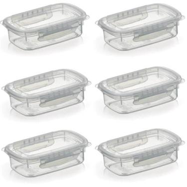 Imagem de Kit 6 Potes Alimentos Com Tampa e Travas Transparente 500 ML  232.012.