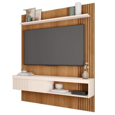 Imagem de Painel para TV 65 Pol com Bancada Suspensa 150cm Jade Freijó/Off White