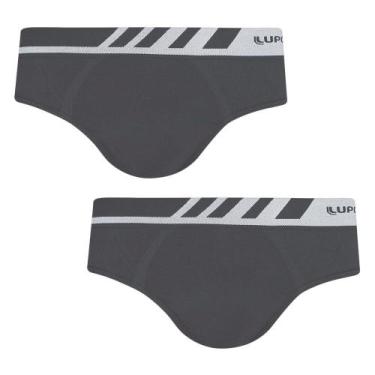 Imagem de Kit Com 2 Cueca Slip Lupo Microfibra Sem Costura 691, Grafite, M