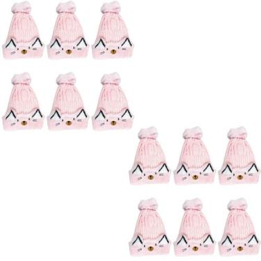 Imagem de kit 12 toucas gorro infantil de pompom bichinho para menino menina for
