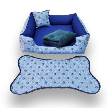Imagem de cama pra cachorro ou gato kit pets médios até 12kg caminha média +tape