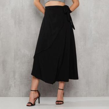 Imagem de Saia Longa Envelope Transpassada Festa Verão Ou Inverno - FASHION BRU,