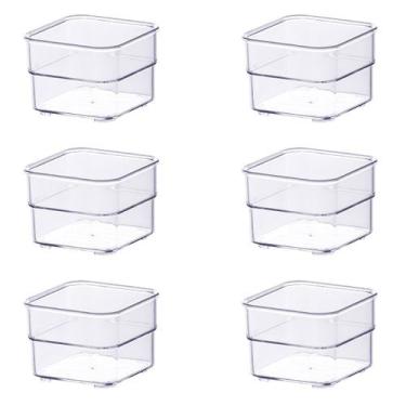 Imagem de Kit 6 Organizador de Gavetas  7,5x7,5x5,2Cm Transparente - Paramount