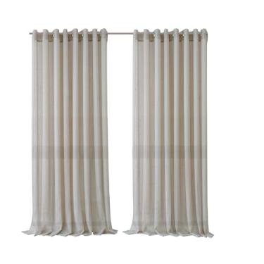 Imagem de Elrene Home Fashions Painel de cortina de janela com ilhós transparentes para ambientes internos/externos Carmen, 289,6 x 241,3 cm (1, natural