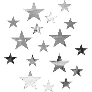 Imagem de Espelho Decorativo Estrelas 12 peças em Acrílico Espelhado - PAPELEPAR