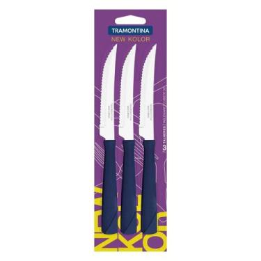 Imagem de Conjunto de Facas para Churrasco New Kolor com Lâminas em Aço Inox 3 P