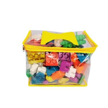 Imagem de Blocos de Montar Baby 112 Peças com Trenzinho Casa Brinq - BG PLAS, Am