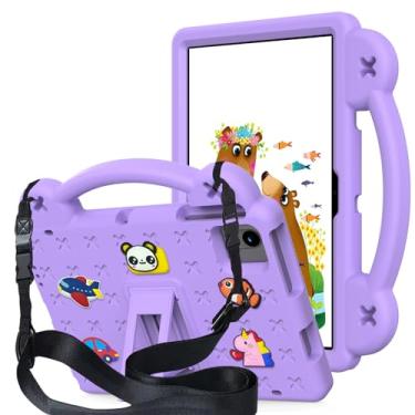 Imagem de YRH Capa para tablet Onn 10.1 (2024) modelo #100135925, capa infantil de EVA com alça de suporte, para Surf Walmart Onn Tablet Case 10,1 polegadas (geração 4), roxa