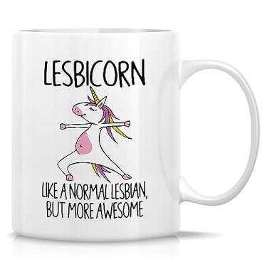 Imagem de Retreez Caneca Lésbica Divertida Presente Incrível Unicórnio Lésbica LGBT LGBTQ Orgulho da Igualdade 325 ml Canecas de Café de Cerâmica - Presentes de aniversário motivacionais sarcásticos