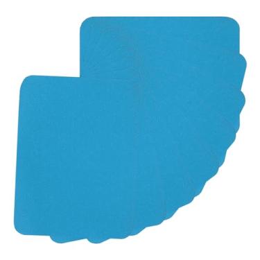 Imagem de PATIKIL Adesivos de tecido para passar a ferro, 8 peças 12 x 10 cm por dentro e fora de cola forte 100% algodão, kit de remendos de reparo para roupas e calças, azul celeste