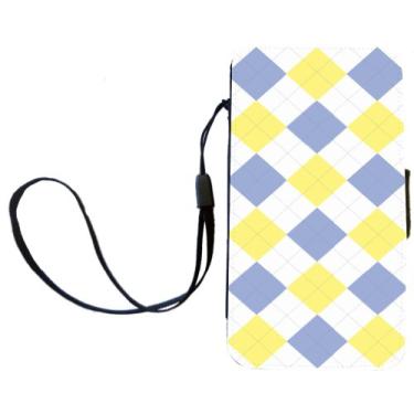Imagem de Rikki Knight Capa tipo carteira azul e amarelo no branco com aba magnética para Samsung Galaxy S3
