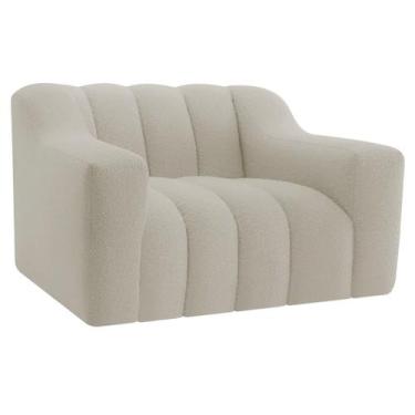 Imagem de Poltrona Decorativa Sala de Estar Recepção Elegance Linho - Doce Sonho