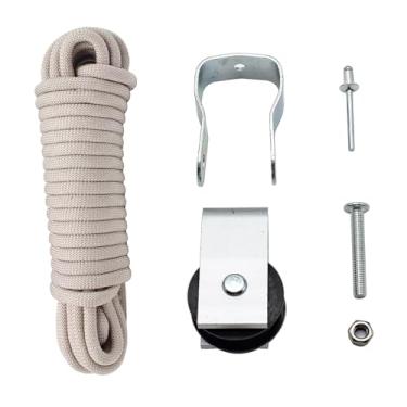 Imagem de Kit de corda e polia para escada de extensão Werner para escada de extensão de alumínio Werner e escadas de extensão de fibra de vidro compatíveis com kit de polia Werner 31-12 e corda de extensão de