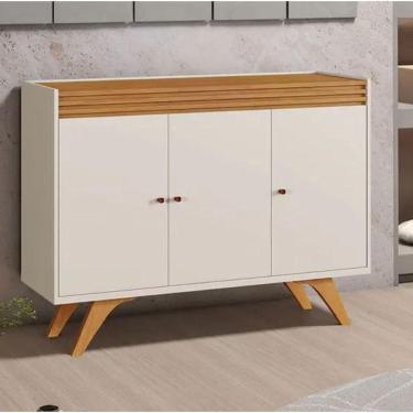 Imagem de Buffet Para Sala De Jantar 3 Portas Madrid /off White/naturalle - Mavaular