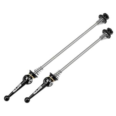 Imagem de X AUTOHAUX 1 par de eixos de liberação rápida para bicicleta, alavanca dianteira traseira para bicicleta, cubo de roda 140 mm, 5,5 polegadas, 180 mm, preto, para bicicleta de estrada MTB Moutain