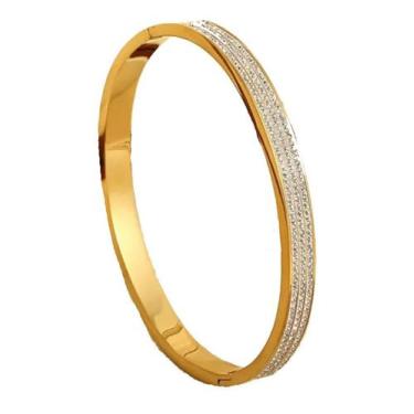 Imagem de Bracelete Luxo Cravejado Feminino - Banhado a Ouro 18k - ToJoia18k