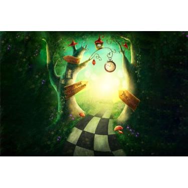 Imagem de Painel de Lona Alice no País das Maravilhas Entrada - Fabrika de Festa