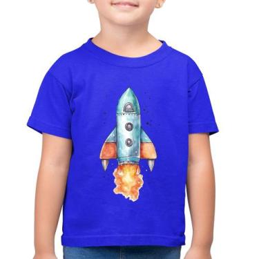 Imagem de Camiseta Algodão Infantil Foguete - Foca na Moda, Azul royal, 4